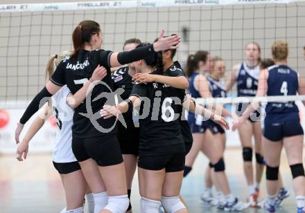 WVL. Women Volley League. ATSC Wildcats gegen SVS Post Schwechat.  Jubel Post. KLagenfurt, am 25.4.2015.
Foto: Kuess
---
pressefotos, pressefotografie, kuess, qs, qspictures, sport, bild, bilder, bilddatenbank