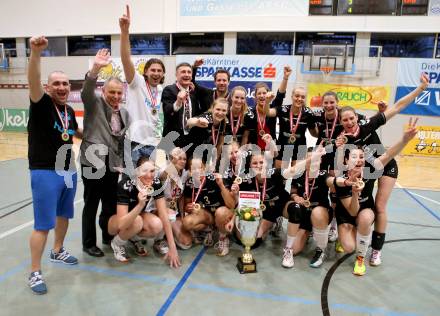 WVL. Women Volley League. ATSC Wildcats gegen SVS Post Schwechat.  Jubel (Post). KLagenfurt, am 25.4.2015.
Foto: Kuess
---
pressefotos, pressefotografie, kuess, qs, qspictures, sport, bild, bilder, bilddatenbank