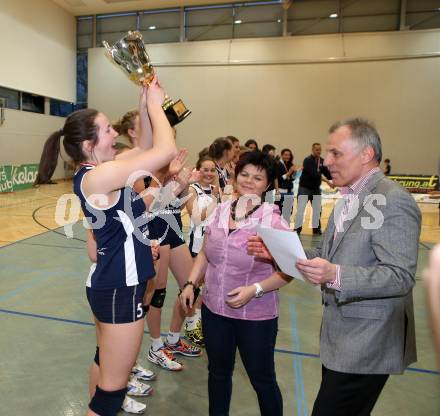 WVL. Women Volley League. ATSC Wildcats gegen SVS Post Schwechat.  Jubel Bajde Anna (Wildcats). KLagenfurt, am 25.4.2015.
Foto: Kuess
---
pressefotos, pressefotografie, kuess, qs, qspictures, sport, bild, bilder, bilddatenbank