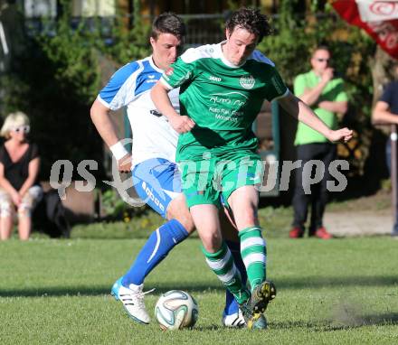 Fussball. 1. Klasse C OPO. Ebental gegen Donau. Began Kujrakovic,  (Ebental), Stefan Guggenberger (Donau). Ebental, 26.4.2015.
Foto: Kuess
---
pressefotos, pressefotografie, kuess, qs, qspictures, sport, bild, bilder, bilddatenbank