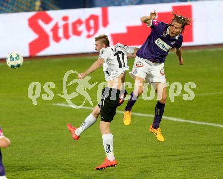 Fussball OEFB Cup. RZ Pellets WAC gegen FK Austria Wien.  Tadej Trdina,  (WAC), Lukas Rotpuller (Wien). Wolfsberg, am 29.4.2015.
Foto: Kuess

---
pressefotos, pressefotografie, kuess, qs, qspictures, sport, bild, bilder, bilddatenbank