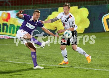 Fussball OEFB Cup. RZ Pellets WAC gegen FK Austria Wien. Michael Sollbauer,  (WAC), Alexander Gruenwald (Wien). Wolfsberg, am 29.4.2015.
Foto: Kuess

---
pressefotos, pressefotografie, kuess, qs, qspictures, sport, bild, bilder, bilddatenbank