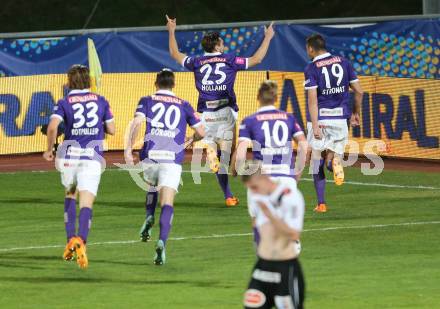 Fussball OEFB Cup. RZ Pellets WAC gegen FK Austria Wien.  Torjubel  (Wien). Wolfsberg, am 29.4.2015.
Foto: Kuess

---
pressefotos, pressefotografie, kuess, qs, qspictures, sport, bild, bilder, bilddatenbank