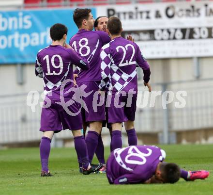 Fussball Regionalliga. SK Austria Klagenfurt gegen RZ Pellets WAC Amateure.  Torjubel (Klagenfurt). Klagenfurt, am 30.5.2015.
Foto: Kuess
---
pressefotos, pressefotografie, kuess, qs, qspictures, sport, bild, bilder, bilddatenbank