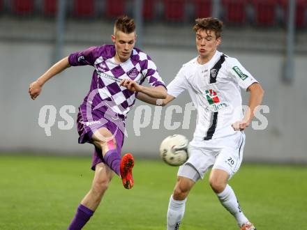 Fussball Regionalliga. SK Austria Klagenfurt gegen RZ Pellets WAC Amateure.  Patrik Eler, (Klagenfurt), Maximilian Ritscher  (WAC). Klagenfurt, am 30.5.2015.
Foto: Kuess
---
pressefotos, pressefotografie, kuess, qs, qspictures, sport, bild, bilder, bilddatenbank