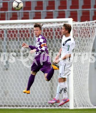 Fussball Regionalliga. SK Austria Klagenfurt gegen RZ Pellets WAC Amateure.  Fabian Miesenboeck,  (Klagenfurt), Daniel Rechberger (WAC). Klagenfurt, am 30.5.2015.
Foto: Kuess
---
pressefotos, pressefotografie, kuess, qs, qspictures, sport, bild, bilder, bilddatenbank