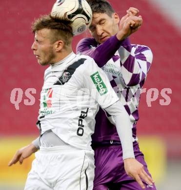 Fussball Regionalliga. SK Austria Klagenfurt gegen RZ Pellets WAC Amateure.  Bernd Kager,  (Klagenfurt),  Miha Robic (WAC). Klagenfurt, am 30.5.2015.
Foto: Kuess
---
pressefotos, pressefotografie, kuess, qs, qspictures, sport, bild, bilder, bilddatenbank