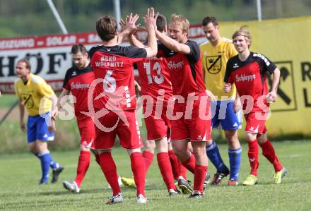 Fussball Unterliga Ost. Woelfnitz gegen St. Michael/Bleiburg. Torjubel Michael Pirker (Woelfnitz). Woelfnitz, am 2.5.2015.
Foto: Kuess
---
pressefotos, pressefotografie, kuess, qs, qspictures, sport, bild, bilder, bilddatenbank