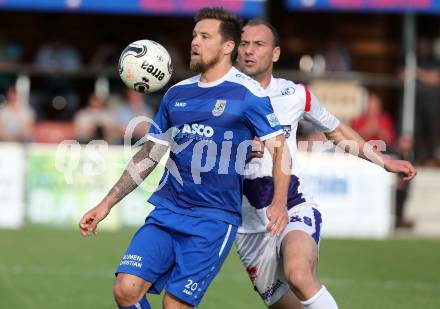 Fussball Regionalliga. SAK gegen ATSV Wolfsberg. Zeljko Mitrakovic, (SAK), Michael Kirisits  (Wolfsberg). Klagenfurt, 8.5.2015.
Foto: Kuess
---
pressefotos, pressefotografie, kuess, qs, qspictures, sport, bild, bilder, bilddatenbank