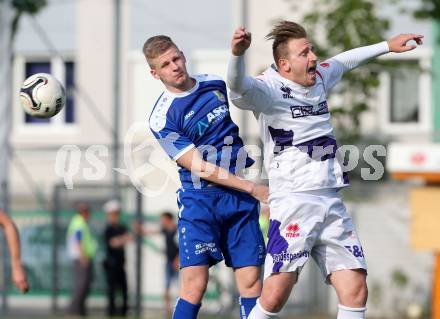 Fussball Regionalliga. SAK gegen ATSV Wolfsberg. Darijo Biscan,  (SAK), Jonas Warmuth (Wolfsberg). Klagenfurt, 8.5.2015.
Foto: Kuess
---
pressefotos, pressefotografie, kuess, qs, qspictures, sport, bild, bilder, bilddatenbank