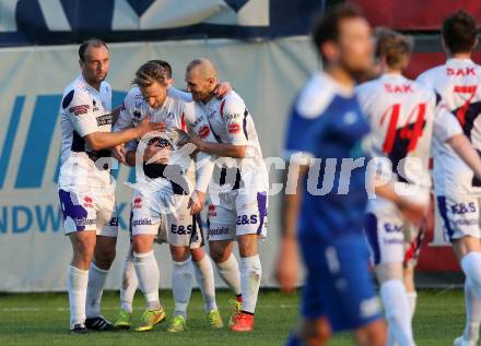 Fussball Regionalliga. SAK gegen ATSV Wolfsberg. Torjubel Darijo Biscan, Dejan Podbreznik, Christian Dlopst, Zeljko Mitrakovic (SAK). Klagenfurt, 8.5.2015.
Foto: Kuess
---
pressefotos, pressefotografie, kuess, qs, qspictures, sport, bild, bilder, bilddatenbank