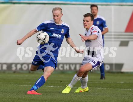 Fussball Regionalliga. SAK gegen ATSV Wolfsberg. Rafael Fabian Lerchster, (SAK), Marcel Stoni  (Wolfsberg). Klagenfurt, 8.5.2015.
Foto: Kuess
---
pressefotos, pressefotografie, kuess, qs, qspictures, sport, bild, bilder, bilddatenbank