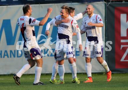 Fussball Regionalliga. SAK gegen ATSV Wolfsberg. Torjubel Darijo Biscan, Dejan Podbreznik, Christian Dlopst, Zeljko Mitrakovic (SAK). Klagenfurt, 8.5.2015.
Foto: Kuess
---
pressefotos, pressefotografie, kuess, qs, qspictures, sport, bild, bilder, bilddatenbank