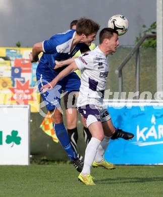 Fussball Regionalliga. SAK gegen ATSV Wolfsberg. Dejan Podbreznik,  (SAK), Florian Rabensteiner (Wolfsberg). Klagenfurt, 8.5.2015.
Foto: Kuess
---
pressefotos, pressefotografie, kuess, qs, qspictures, sport, bild, bilder, bilddatenbank