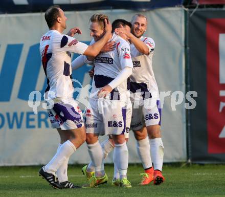 Fussball Regionalliga. SAK gegen ATSV Wolfsberg. Torjubel Darijo Biscan, Dejan Podbreznik, Christian Dlopst, Zeljko Mitrakovic (SAK). Klagenfurt, 8.5.2015.
Foto: Kuess
---
pressefotos, pressefotografie, kuess, qs, qspictures, sport, bild, bilder, bilddatenbank