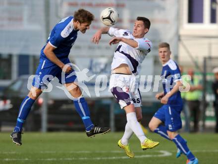 Fussball Regionalliga. SAK gegen ATSV Wolfsberg.  Dejan Podbreznik, (SAK), Florian Rabensteiner (Wolfsberg). Klagenfurt, 8.5.2015.
Foto: Kuess
---
pressefotos, pressefotografie, kuess, qs, qspictures, sport, bild, bilder, bilddatenbank