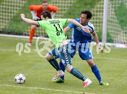 Fussball Kaerntner Liga. SV Feldkirchen/SV Oberglan gegen Annabichler Sportverein. Mario Antunovic,  (Feldkirchen),  Almedin Hota (ASV). Feldkirchen, am 9.5.2015.
Foto: Kuess
---
pressefotos, pressefotografie, kuess, qs, qspictures, sport, bild, bilder, bilddatenbank