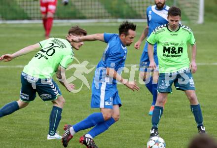 Fussball Kaerntner Liga. SV Feldkirchen/SV Oberglan gegen Annabichler Sportverein. Philipp Wisotzky, Patrick Striednig, (Feldkirchen),  Matthias Dollinger  (ASV). Feldkirchen, am 9.5.2015.
Foto: Kuess
---
pressefotos, pressefotografie, kuess, qs, qspictures, sport, bild, bilder, bilddatenbank