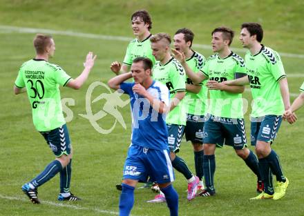 Fussball Kaerntner Liga. SV Feldkirchen/SV Oberglan gegen Annabichler Sportverein. Torjubel Feldkirchen. Feldkirchen, am 9.5.2015.
Foto: Kuess
---
pressefotos, pressefotografie, kuess, qs, qspictures, sport, bild, bilder, bilddatenbank