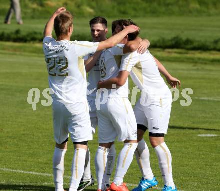 Fussball Unterliga Ost. SPG FC Poggersdorf gegen KAC 1909. Torjubel Poggersdorf. Poggersdorf, am 10.5.2015.
Foto: Kuess
---
pressefotos, pressefotografie, kuess, qs, qspictures, sport, bild, bilder, bilddatenbank