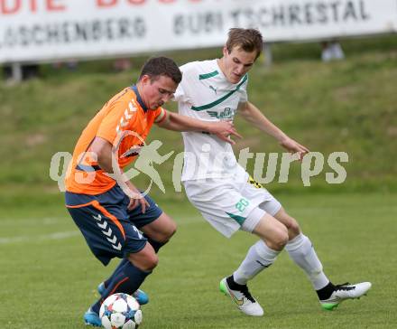 Fussball. Kaerntner Liga. Koettmannsdorf gegen Voelkermarkt. Christian Hutter (Koettmannsdorf), Fabian Schubert (Voelkermarkt). Koettmannsdorf, 10.5.2015.
Foto: Kuess
---
pressefotos, pressefotografie, kuess, qs, qspictures, sport, bild, bilder, bilddatenbank