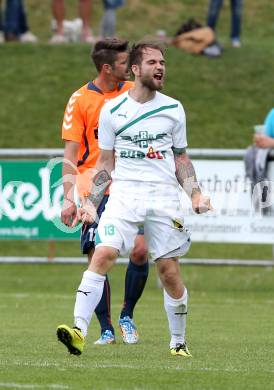 Fussball. Kaerntner Liga. Koettmannsdorf gegen Voelkermarkt. Torjubel  Christopher Sauerschnig, (Voelkermarkt). Koettmannsdorf, 10.5.2015.
Foto: Kuess
---
pressefotos, pressefotografie, kuess, qs, qspictures, sport, bild, bilder, bilddatenbank