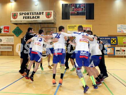 Handball Bundesliga. Aufstiegs Play Off. Halbfinale. SC Ferlach gegen UHC Erste Bank Hollabrunn. Jubel Ferlach. Ferlach, am 11.5.2015.
Foto: Kuess
---
pressefotos, pressefotografie, kuess, qs, qspictures, sport, bild, bilder, bilddatenbank