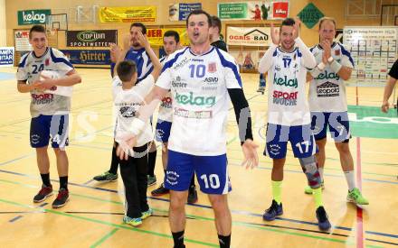 Handball Bundesliga. Aufstiegs Play Off. Halbfinale. SC Ferlach gegen UHC Erste Bank Hollabrunn. Jubel Miro Barisic (SCF). Ferlach, am 11.5.2015.
Foto: Kuess
---
pressefotos, pressefotografie, kuess, qs, qspictures, sport, bild, bilder, bilddatenbank