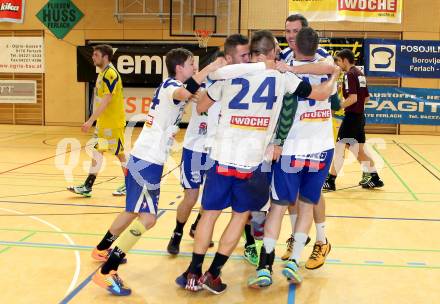 Handball Bundesliga. Aufstiegs Play Off. Halbfinale. SC Ferlach gegen UHC Erste Bank Hollabrunn.  Jubel Ferlach. Ferlach, am 11.5.2015.
Foto: Kuess
---
pressefotos, pressefotografie, kuess, qs, qspictures, sport, bild, bilder, bilddatenbank