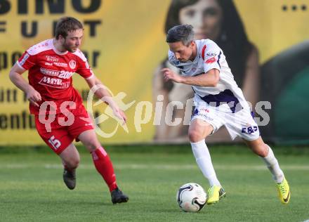 Fussball Regionalliga. SAK gegen Vorwaerts Steyr. Thomas Riedl,  (SAK),  Alexander Staudecker (Vorwaerts Steyr). Klagenfurt, 12.5.2015.
Foto: Kuess
---
pressefotos, pressefotografie, kuess, qs, qspictures, sport, bild, bilder, bilddatenbank