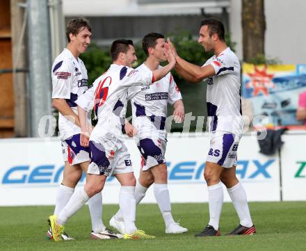 Fussball Regionalliga. SAK gegen Vorwaerts Steyr. Torjubel Dejan Podbreznik, Tilen Kompan, Murat Veliu (SAK). Klagenfurt, 12.5.2015.
Foto: Kuess
---
pressefotos, pressefotografie, kuess, qs, qspictures, sport, bild, bilder, bilddatenbank