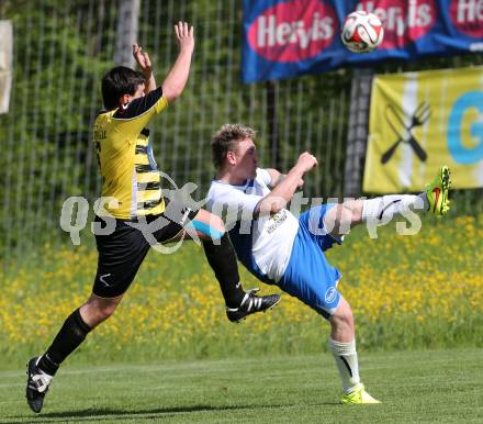 Fussball 1. Klasse Unteres Play Off. Oberes Moelltal gegen Stall. Daniel Prenn, (Oberes Moelltal), Raphael Josef Thaler (Stall). Rangersdorf, am 16.5.2015.
Foto: Kuess
---
pressefotos, pressefotografie, kuess, qs, qspictures, sport, bild, bilder, bilddatenbank