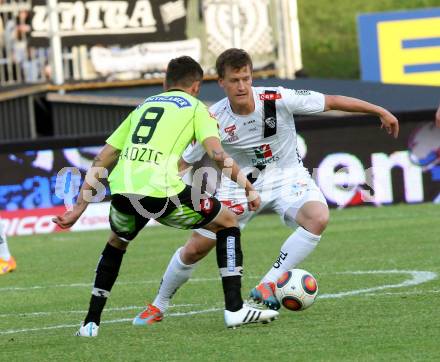 Fussball Bundesliga. RZ Pellets WAC gegen SK Puntigamer Sturm Graz.  Daniel Drescher, (WAC), Anel Hadzic  (Graz). Wolfsberg, am 16.5.2015.
Foto: Kuess

---
pressefotos, pressefotografie, kuess, qs, qspictures, sport, bild, bilder, bilddatenbank