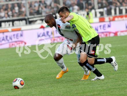 Fussball Bundesliga. RZ Pellets WAC gegen SK Puntigamer Sturm Graz.  Silvio De Oliveira,  (WAC), Anel Hadzic (Graz). Wolfsberg, am 16.5.2015.
Foto: Kuess

---
pressefotos, pressefotografie, kuess, qs, qspictures, sport, bild, bilder, bilddatenbank