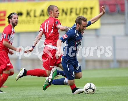 Fussball Regionalliga. SK Austria Klagenfurt gegen Kalsdorf. Rajko Rep,  (SK Austria Klagenfurt), Dominik Hackinger (Kalsdorf). Klagenfurt, 16.5.2015.
Foto: Kuess

---
pressefotos, pressefotografie, kuess, qs, qspictures, sport, bild, bilder, bilddatenbank