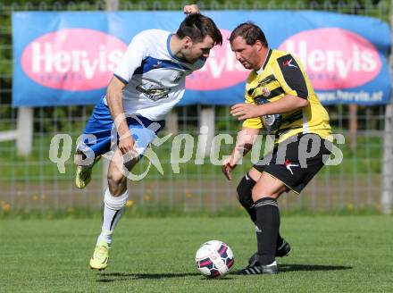 Fussball 1. Klasse Unteres Play Off. Oberes Moelltal gegen Stall.  Ales Medved, (Oberes Moelltal), Herwig Pucher (Stall). Rangersdorf, am 16.5.2015.
Foto: Kuess
---
pressefotos, pressefotografie, kuess, qs, qspictures, sport, bild, bilder, bilddatenbank