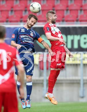 Fussball Regionalliga. SK Austria Klagenfurt gegen Kalsdorf. Armend Spreco,  (SK Austria Klagenfurt), Rafael Dorn (Kalsdorf). Klagenfurt, 16.5.2015.
Foto: Kuess

---
pressefotos, pressefotografie, kuess, qs, qspictures, sport, bild, bilder, bilddatenbank