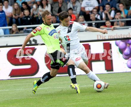 Fussball Bundesliga. RZ Pellets WAC gegen SK Puntigamer Sturm Graz.  Dario Baldauf,  (WAC), Martin Ehrenreich (Graz). Wolfsberg, am 16.5.2015.
Foto: Kuess

---
pressefotos, pressefotografie, kuess, qs, qspictures, sport, bild, bilder, bilddatenbank