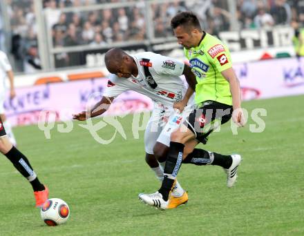 Fussball Bundesliga. RZ Pellets WAC gegen SK Puntigamer Sturm Graz.  Silvio De Oliveira,  (WAC), Anel Hadzic (Graz). Wolfsberg, am 16.5.2015.
Foto: Kuess

---
pressefotos, pressefotografie, kuess, qs, qspictures, sport, bild, bilder, bilddatenbank