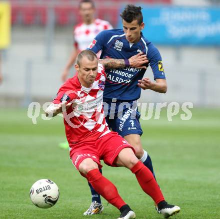 Fussball Regionalliga. SK Austria Klagenfurt gegen Kalsdorf. Rajko Rep, (SK Austria Klagenfurt), Manfred Fischer  (Kalsdorf). Klagenfurt, 16.5.2015.
Foto: Kuess

---
pressefotos, pressefotografie, kuess, qs, qspictures, sport, bild, bilder, bilddatenbank