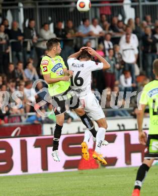 Fussball Bundesliga. RZ Pellets WAC gegen SK Puntigamer Sturm Graz.  Boris Huettenbrenner (WAC), Anel Hadzic (Graz). Wolfsberg, am 16.5.2015.
Foto: Kuess

---
pressefotos, pressefotografie, kuess, qs, qspictures, sport, bild, bilder, bilddatenbank