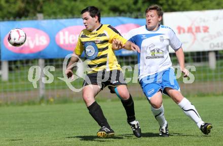 Fussball 1. Klasse Unteres Play Off. Oberes Moelltal gegen Stall. Albert Daniel Unterlader, (Oberes Moelltal), Raphael Josef Thaler  (Stall). Rangersdorf, am 16.5.2015.
Foto: Kuess
---
pressefotos, pressefotografie, kuess, qs, qspictures, sport, bild, bilder, bilddatenbank