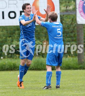 Fussball Unterliga Ost. DSG Sele Zell gegen Globasnitz. Torjubel Gabriel Gregorn, Martin Kelih (Sele Zell). Zell, am 17.5.2015.
Foto: Kuess
---
pressefotos, pressefotografie, kuess, qs, qspictures, sport, bild, bilder, bilddatenbank