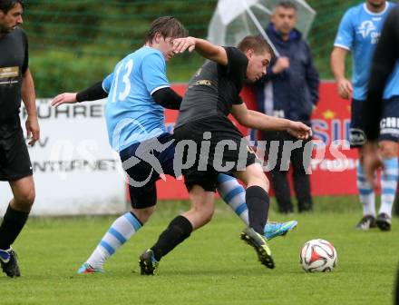 Fussball 2. Klasse C. Oberglan gegen Poertschach. Philipp Dietrichsteiner, (Oberglan), Gernot Suppan  (Poertschach). Oberglan, am 22.5.2015.
Foto: Kuess
---
pressefotos, pressefotografie, kuess, qs, qspictures, sport, bild, bilder, bilddatenbank