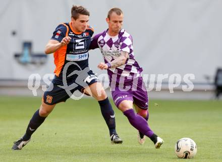 Fussball Regionalliga. SK Austria KLagenfurt gegen Wallern. Rajko Rep,  (Austria), Hakan Baltaoglu (Wallern). KLagenfurt, am 29.5.2015.
Foto: Kuess
---
pressefotos, pressefotografie, kuess, qs, qspictures, sport, bild, bilder, bilddatenbank