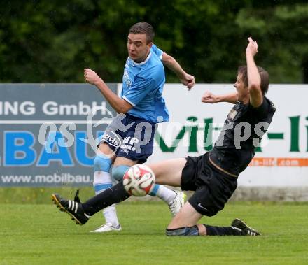 Fussball 2. Klasse C. Oberglan gegen Poertschach. Stefan Johannn Kraschl,  (Oberglan),  Christoph Rudolf Pirker (Poertschach). Oberglan, am 22.5.2015.
Foto: Kuess
---
pressefotos, pressefotografie, kuess, qs, qspictures, sport, bild, bilder, bilddatenbank