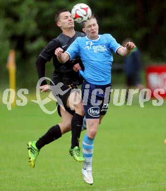 Fussball 2. Klasse C. Oberglan gegen Poertschach. Andreas Bodner, (Oberglan), Andreas Ljuba  (Poertschach). Oberglan, am 22.5.2015.
Foto: Kuess
---
pressefotos, pressefotografie, kuess, qs, qspictures, sport, bild, bilder, bilddatenbank