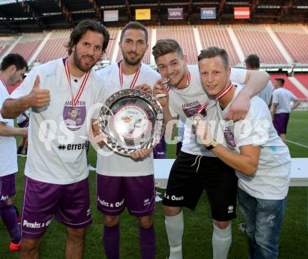 Fussball Regionalliga. SK Austria KLagenfurt gegen Wallern. Sandro Zakany, Ali Hamdemir, Filip Dmitrovic, Fabian Miesenboeck (Austria). KLagenfurt, am 29.5.2015.
Foto: Kuess
---
pressefotos, pressefotografie, kuess, qs, qspictures, sport, bild, bilder, bilddatenbank