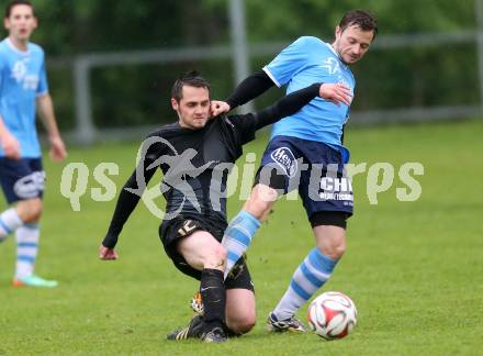 Fussball 2. Klasse C. Oberglan gegen Poertschach. Christof Seer,  (Oberglan), Stefan Derhaschnig (Poertschach). Oberglan, am 22.5.2015.
Foto: Kuess
---
pressefotos, pressefotografie, kuess, qs, qspictures, sport, bild, bilder, bilddatenbank