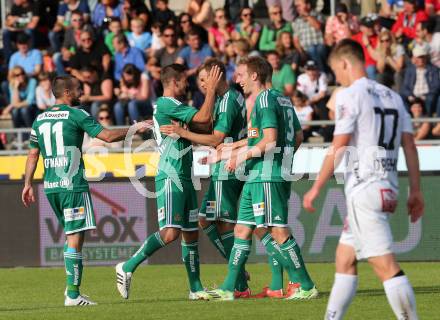 Fussball Bundesliga. RZ Pellets WAC gegen SK Rapid Wien. Torjubel  (Wien). Wolfsberg, am 16.5.2015.
Foto: Kuess

---
pressefotos, pressefotografie, kuess, qs, qspictures, sport, bild, bilder, bilddatenbank